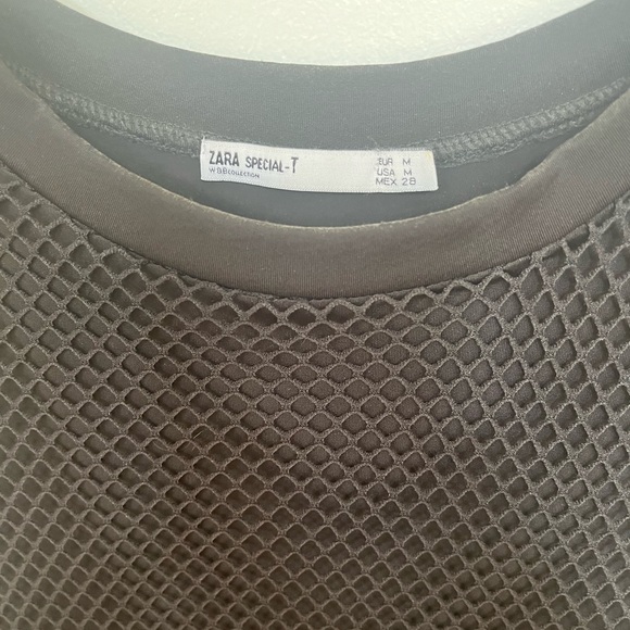 Zara armless mesh top with attached lining-black-size M US - Picture 5 of 12